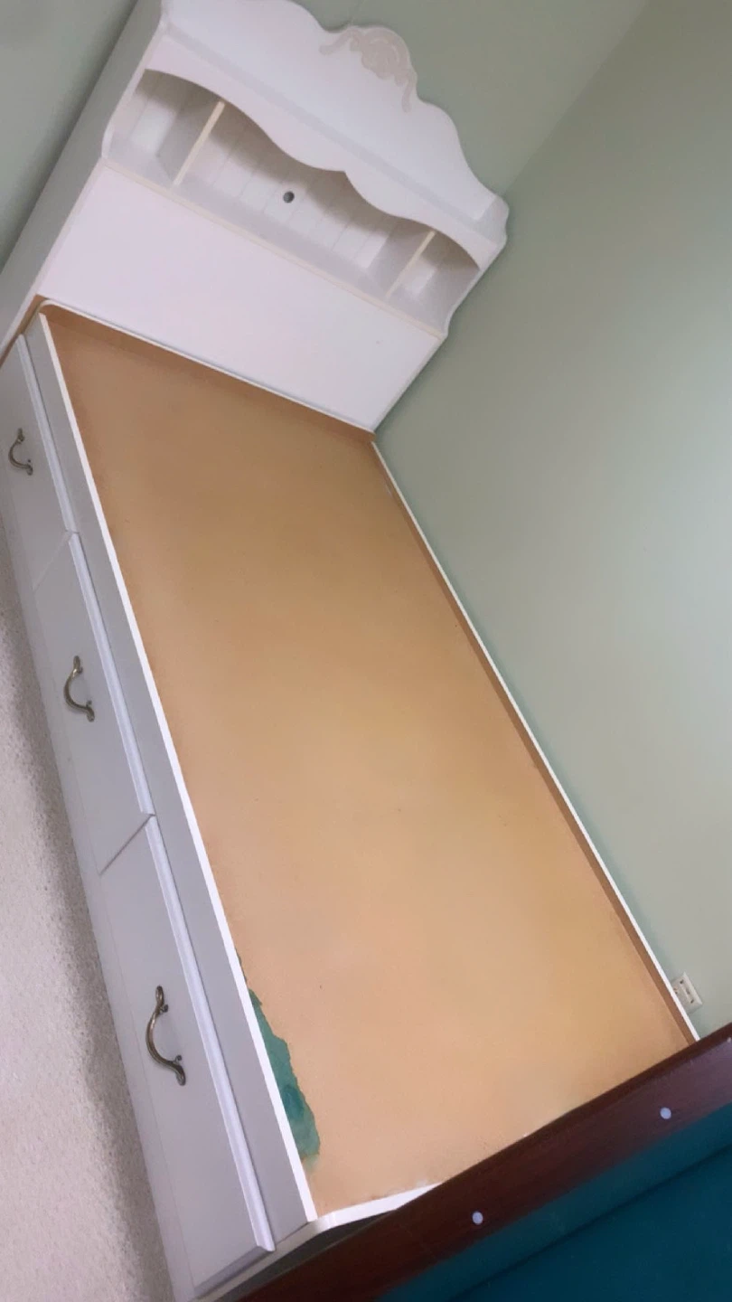 White Twin Bed with Storage Headboard