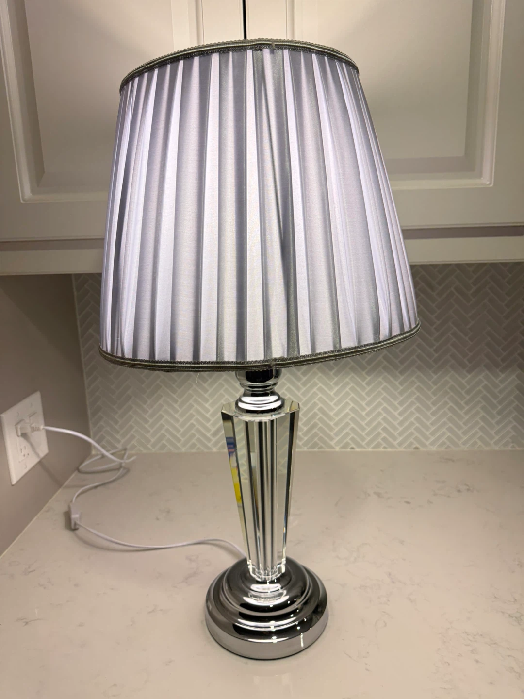 Silver Crystal Table Lamp