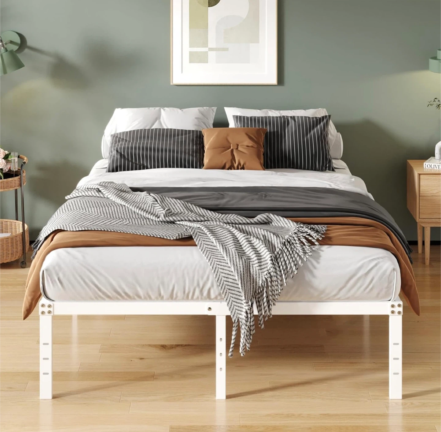 New in Box 16 Inch White Full Size Bed Frame - photo 3
