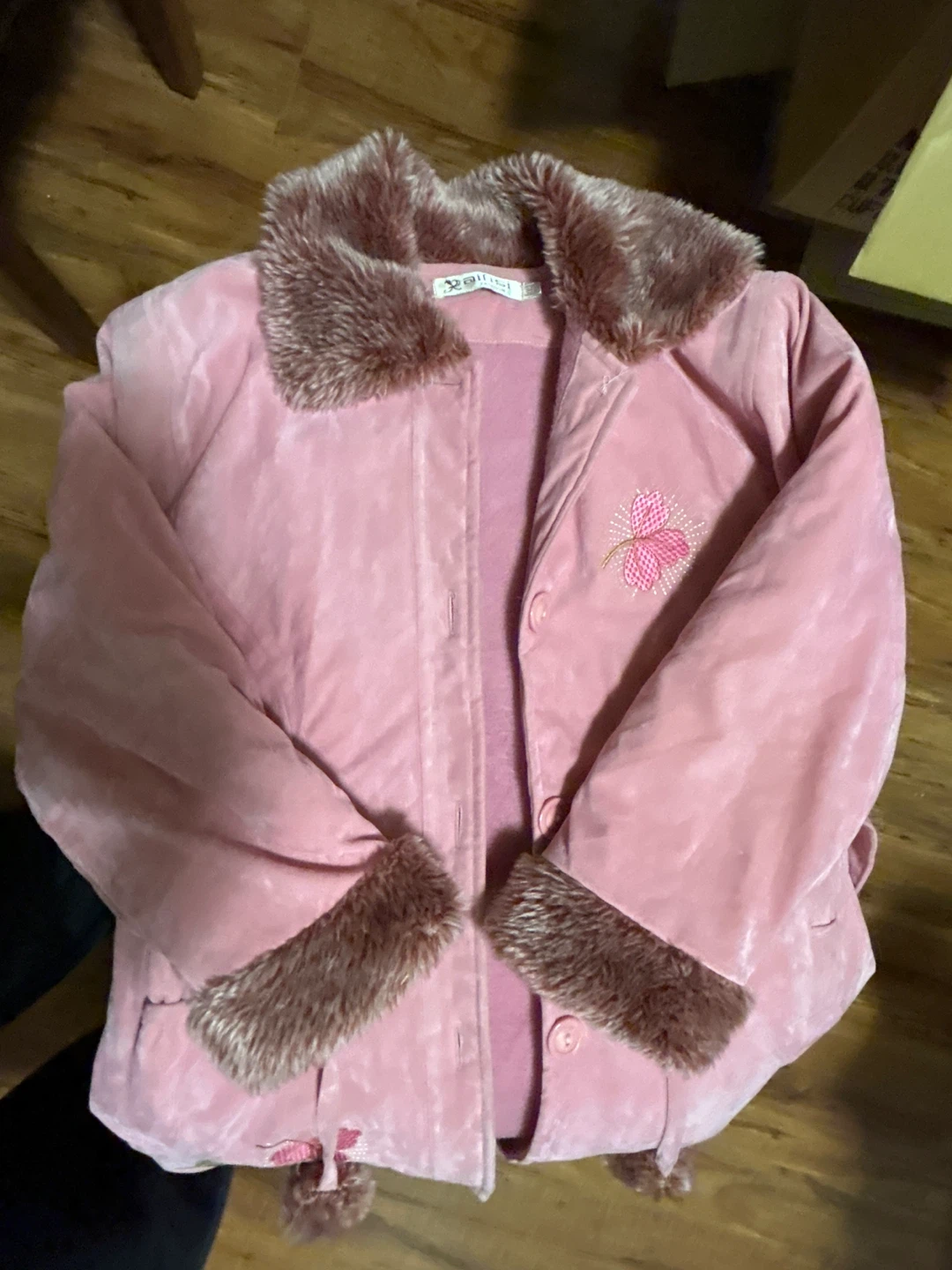 Pink Winter Coat with Fur Trim XL kids - photo 2