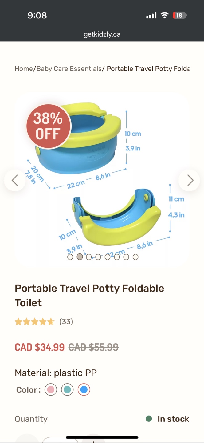 Portable Travel Potty Foldable Toilet - Blue & Yellow - photo 2