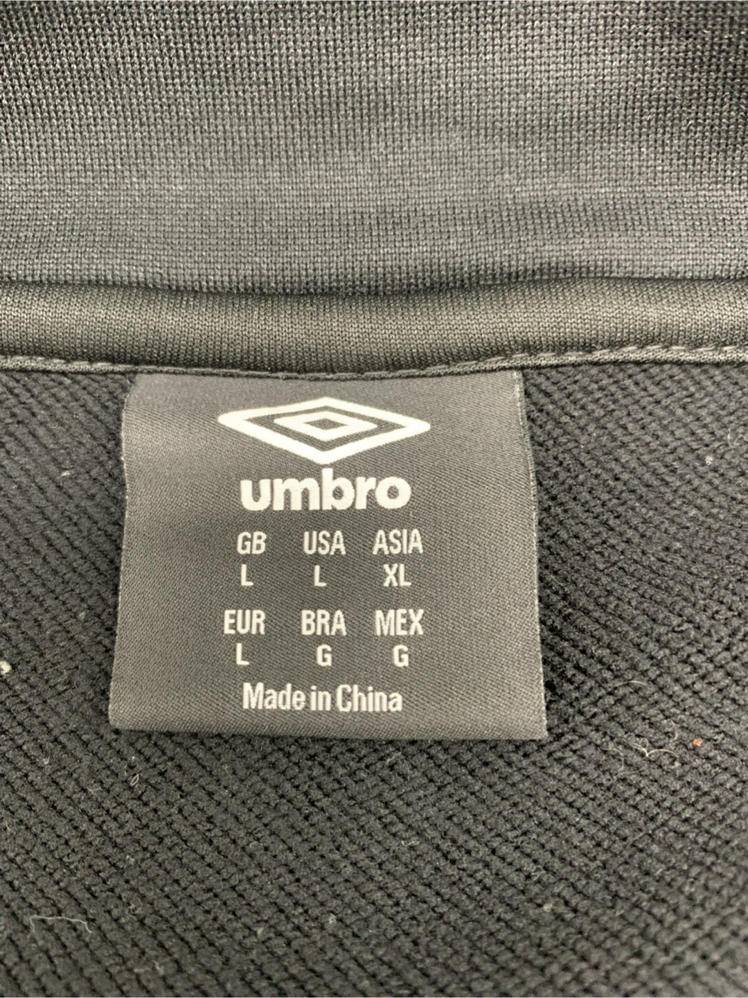 Umbro Black Track Jacket Men’s Large L Athletic Sportswear - photo 4