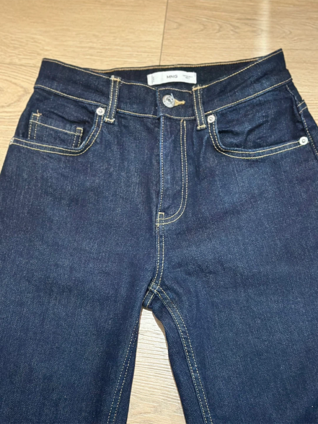 MNG Mango High-Waisted Flare Denim - Dark Indigo - Size 37 - photo 2