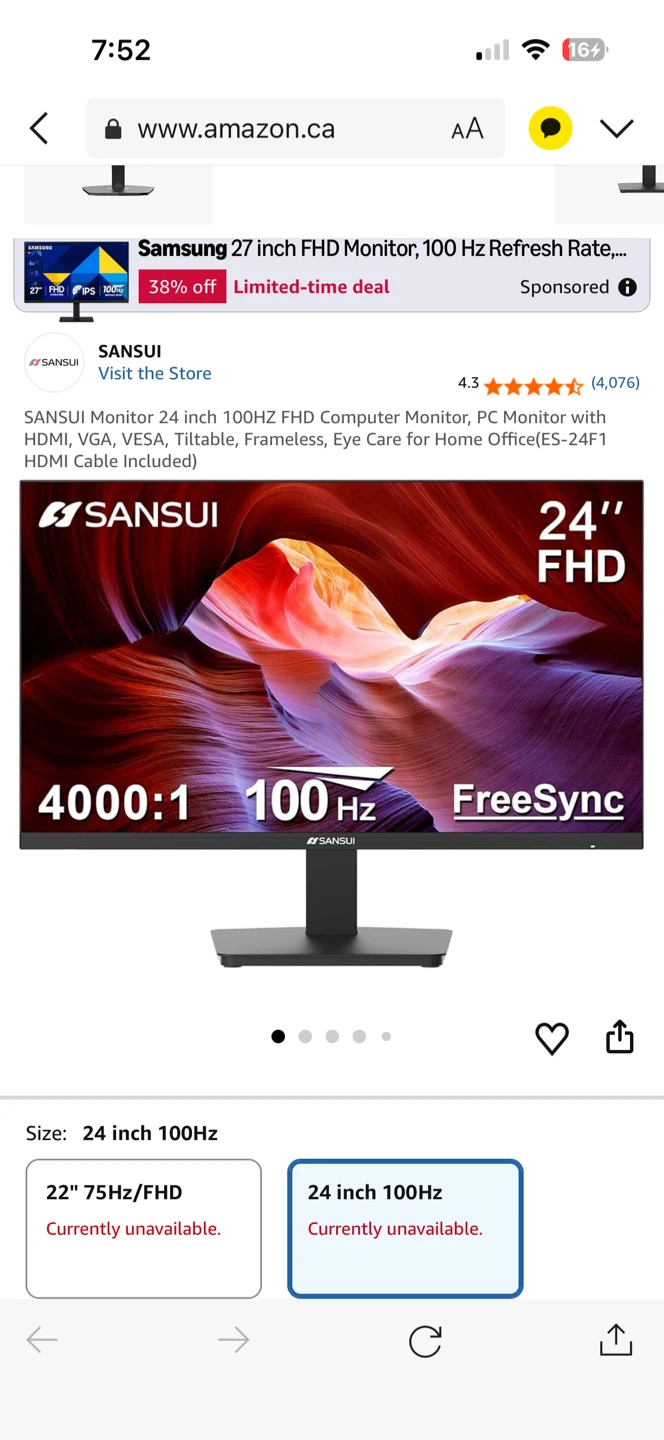 Sansui 24" FHD 100Hz Computer Monitor - photo 3