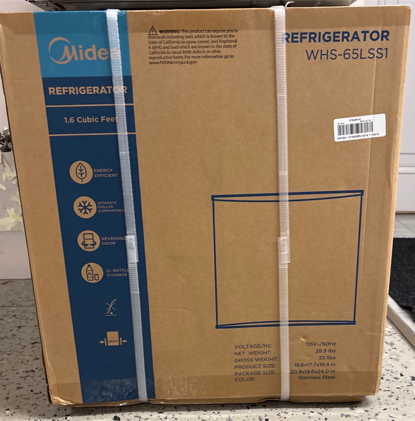 Midea 1.6 Cubic Feet Compact Refrigerator