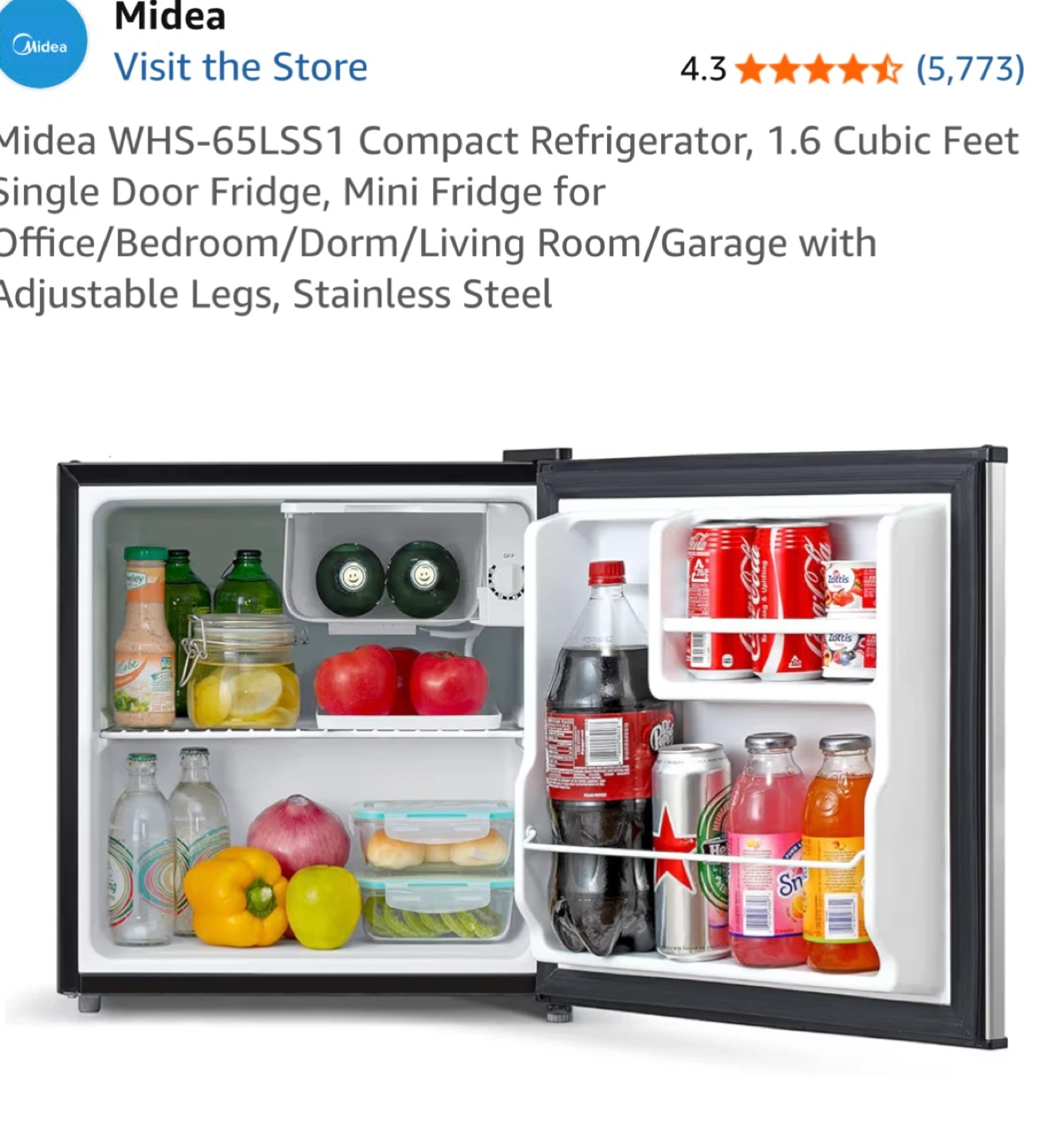 Midea 1.6 Cubic Feet Compact Refrigerator - photo 3