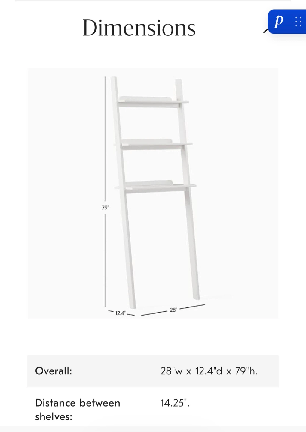 West Elm White Over the Toilet Shelf - photo 4