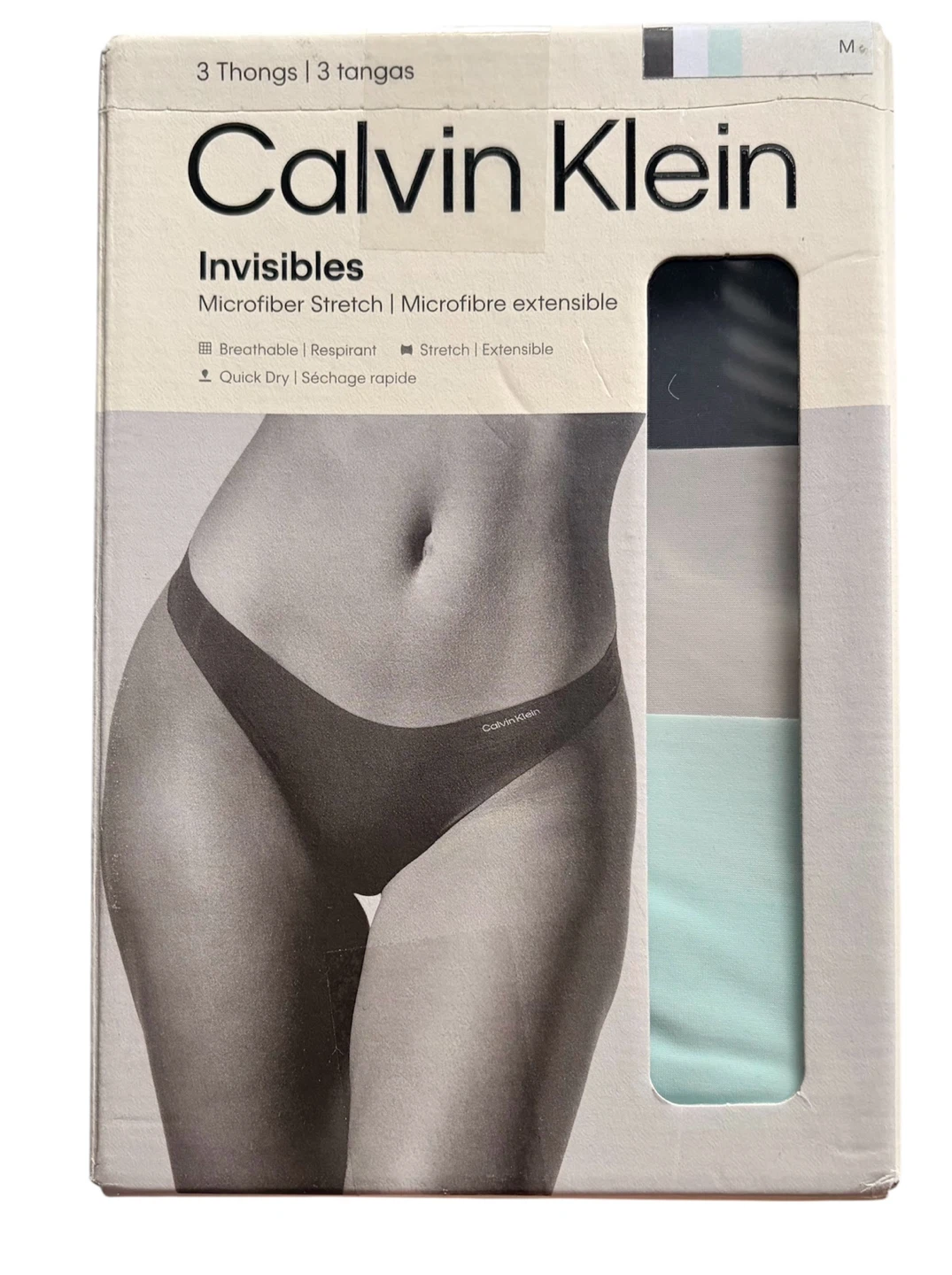 Calvin Klein Set of Three Microfiber Stretch Thongs (BNIB)
