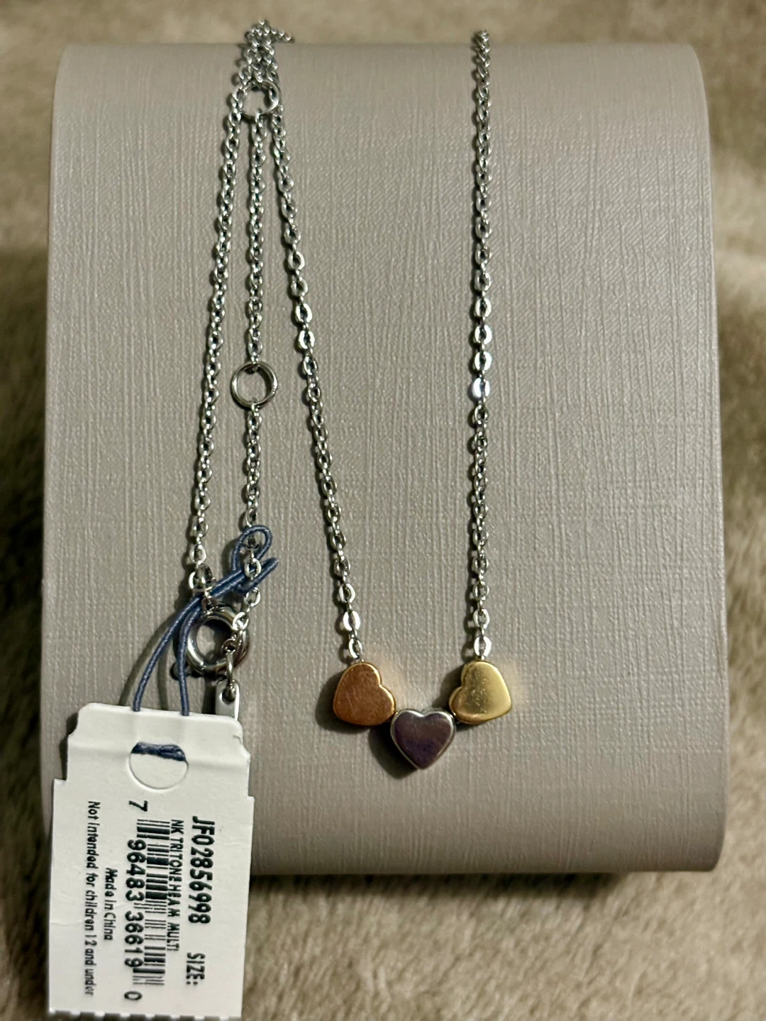 Fossil Sutton Heart Tri-Tone Necklace - photo 3