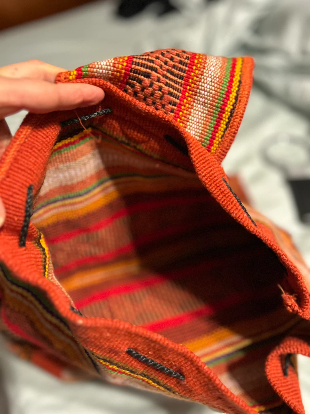 Striped Woven Backpack. Made in Mexico - photo 4
