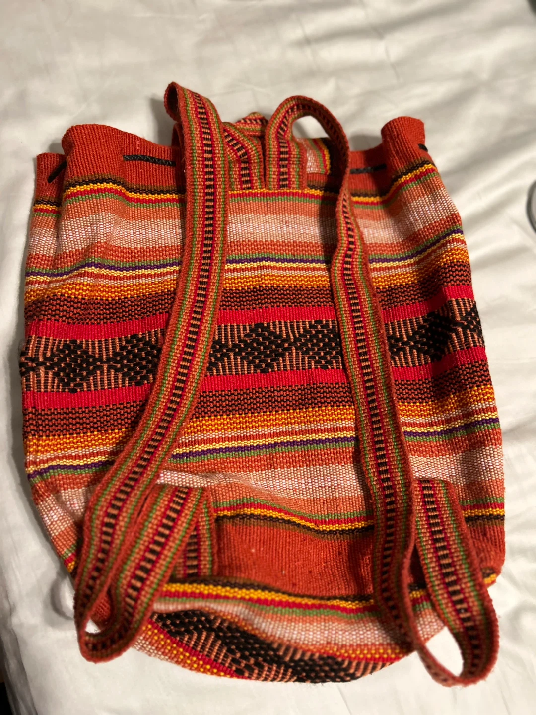 Striped Woven Backpack. Made in Mexico - photo 2