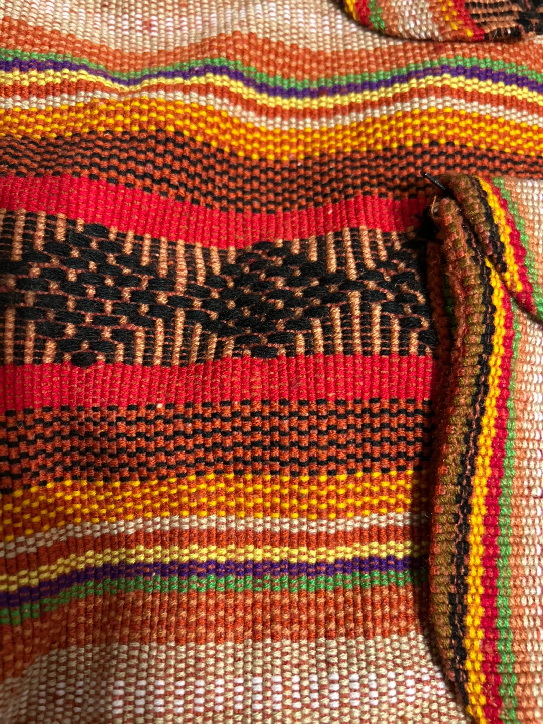 Striped Woven Backpack. Made in Mexico - photo 3