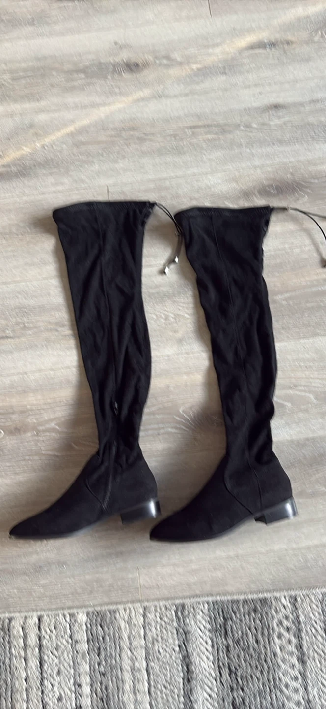 Brand New Black Thigh High Boots - Size 7 W