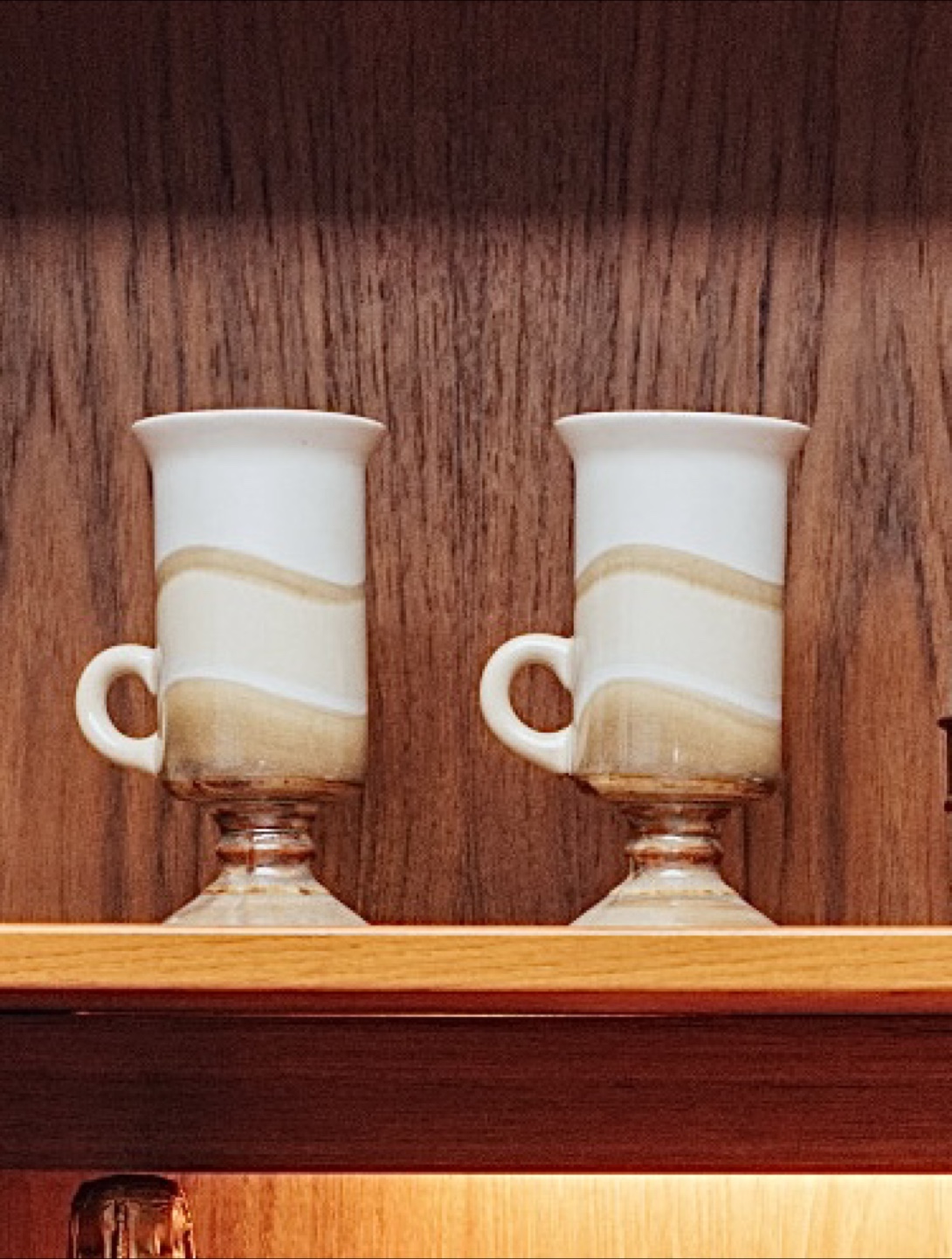 Vintage Made-In-Japan Footed Coffee Mugs