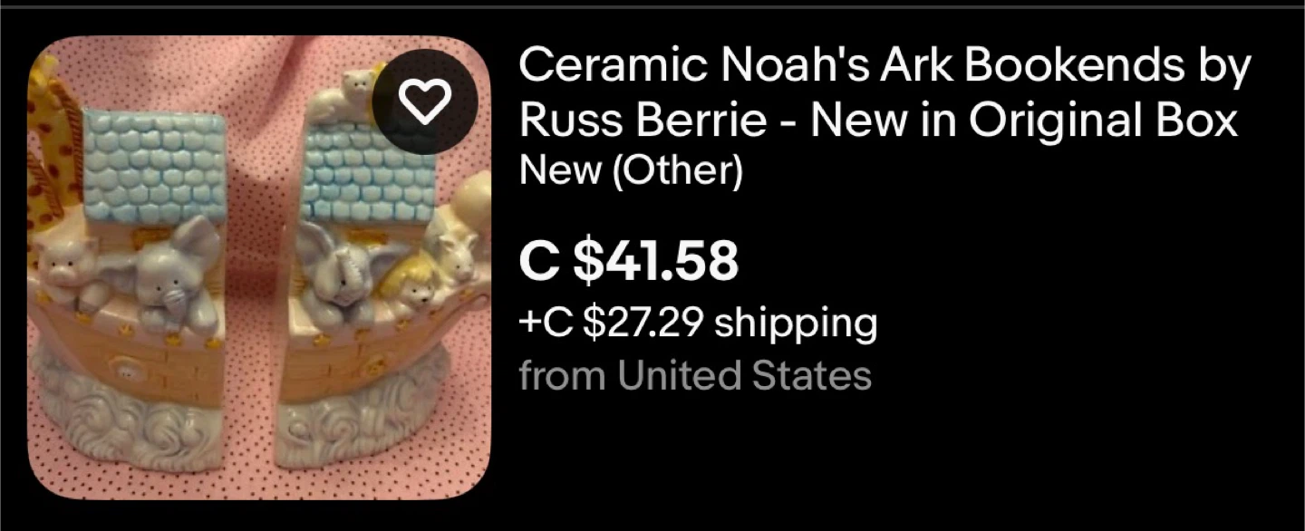 Ceramic Noah's Ark Bookend (only 1 half) - photo 4