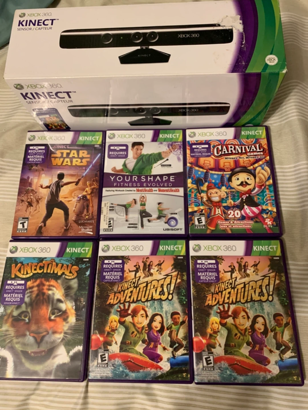 Xbox 360 Kinect Sensor & Games Bundle
