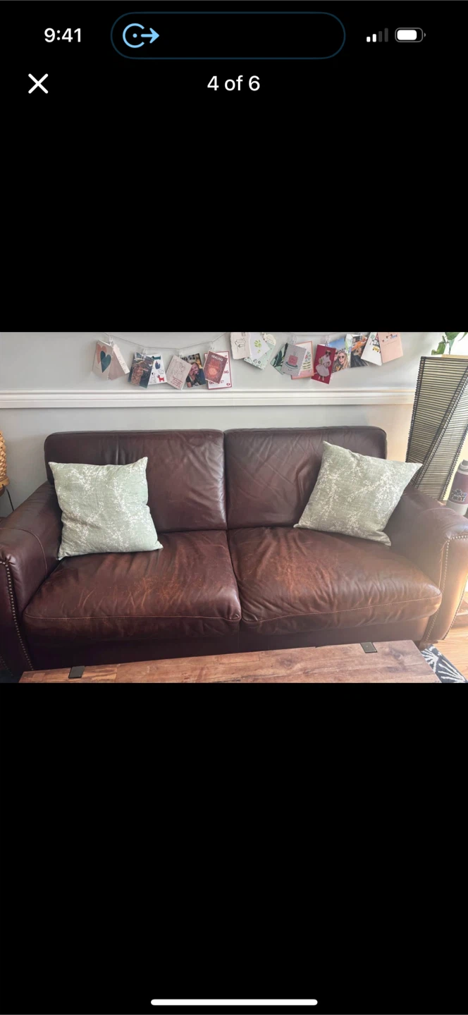 Natuzzi Italian leather couch , chair, ottoman. garage pickup - photo 3