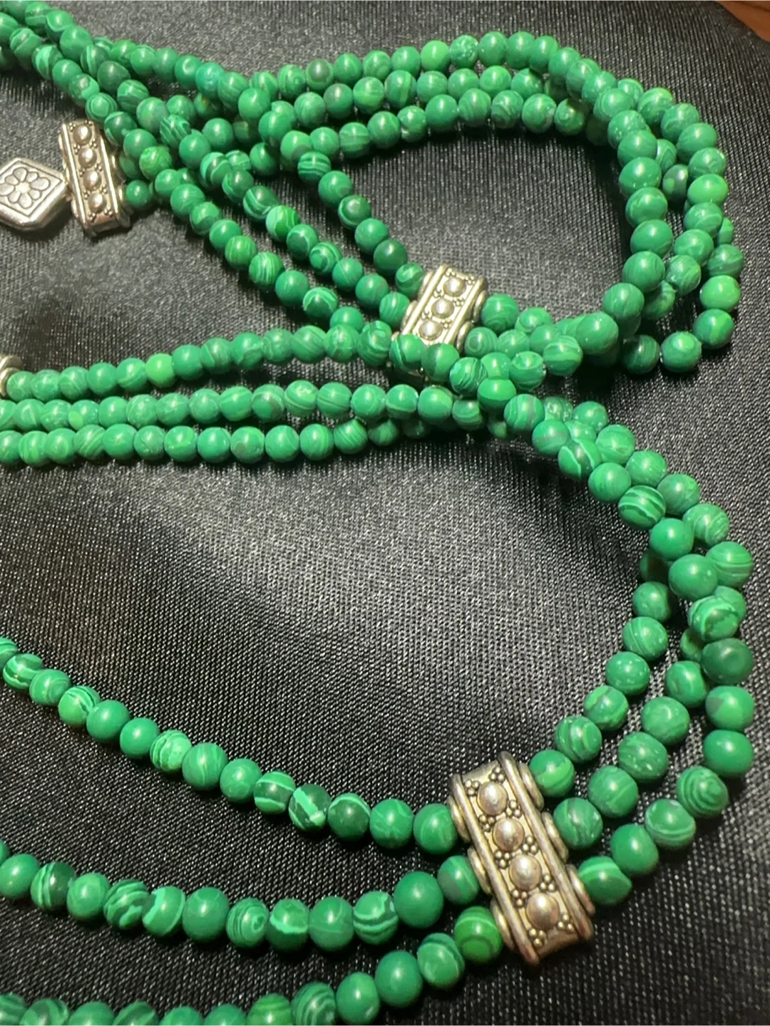 3 Strands Malachite Beaded Necklace - photo 5