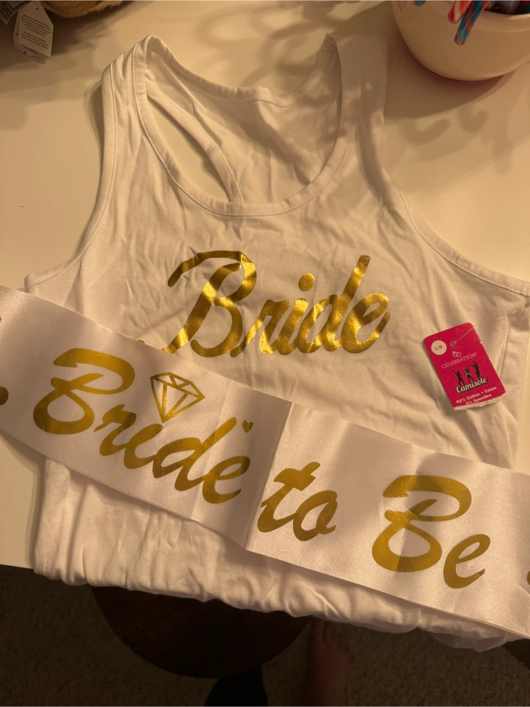 Couples games, new bride shirt and sash and wedding stuff