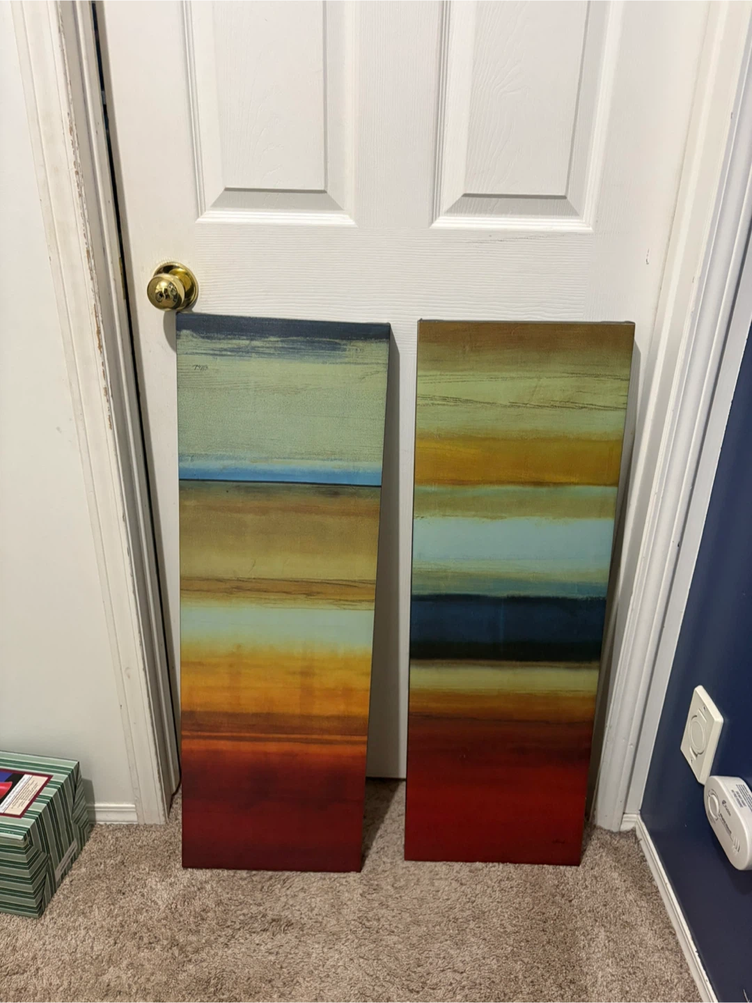 Set of Two Abstract Canvas Wall Art