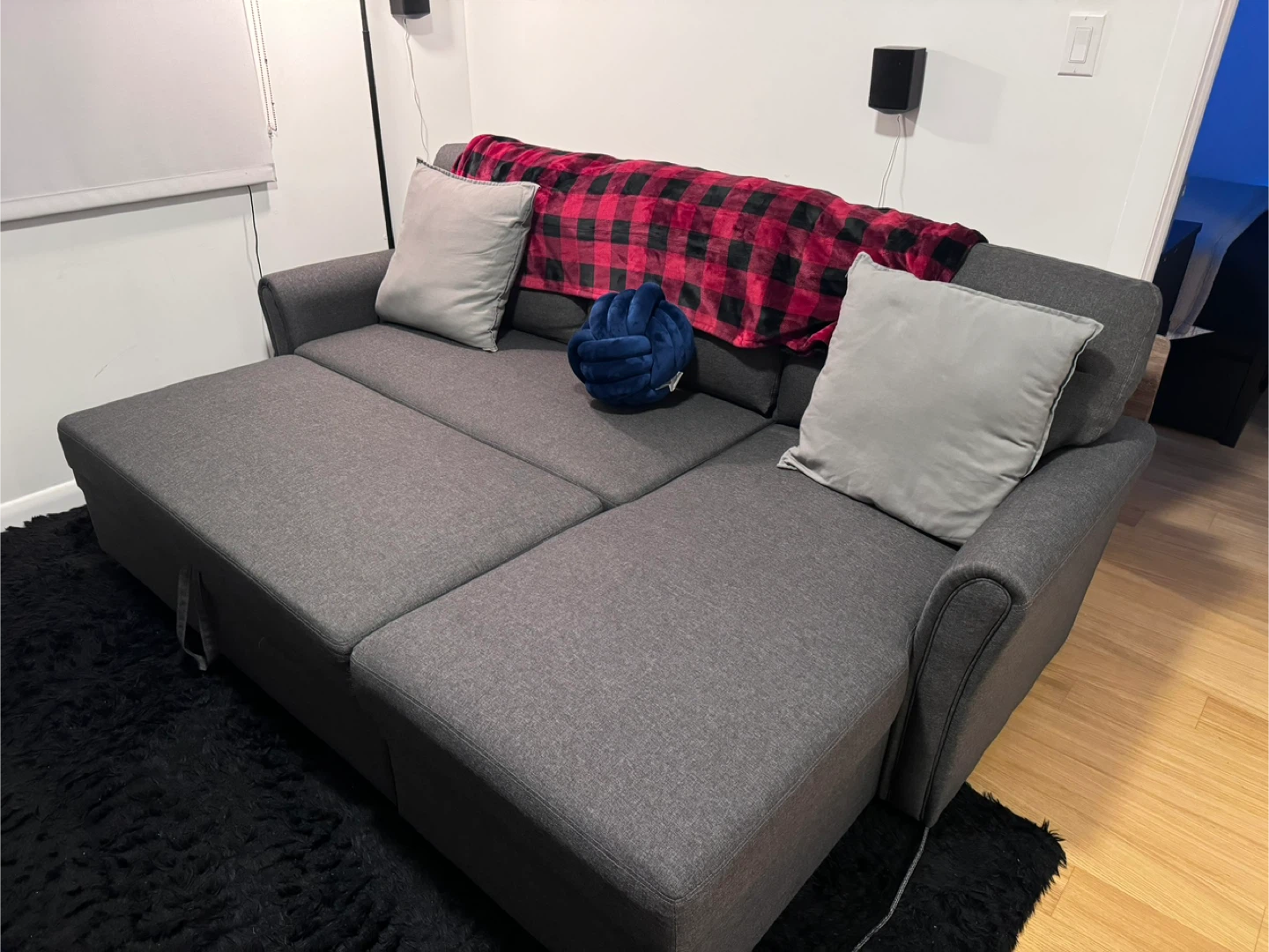 Gray Sleeper Sofa with Storage - photo 2