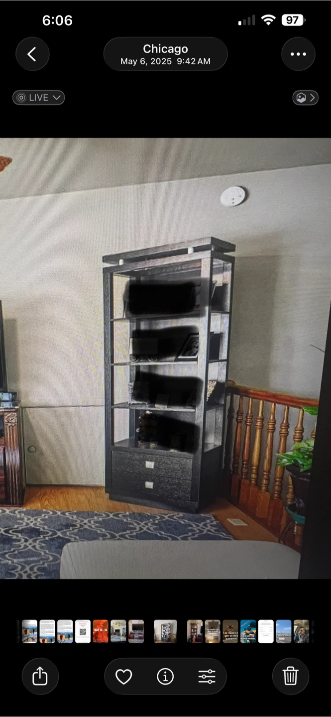Dark Brown Bookcase with Drawers - photo 3