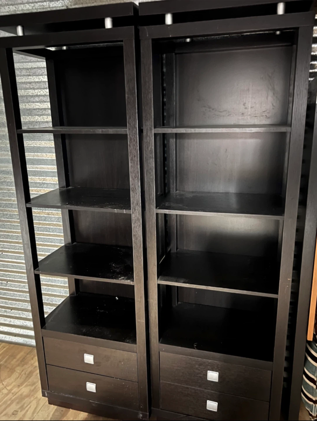 Dark Brown Bookcase with Drawers