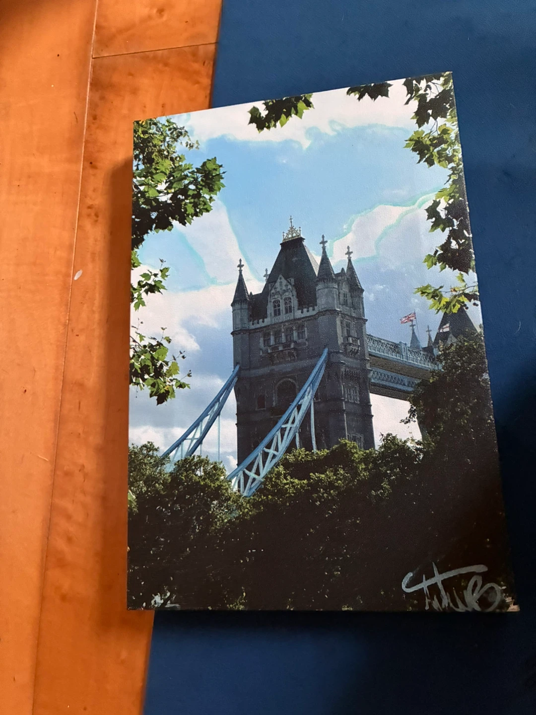 Handmade original printed London Bridge artwork