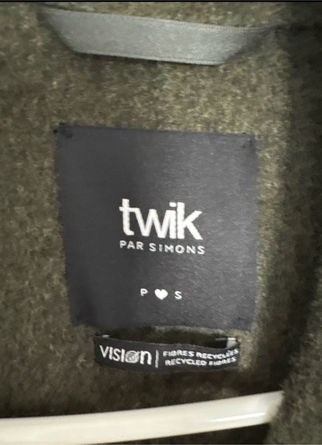 Twik par Simons Olive Green Wool Coat - Size S - photo 4