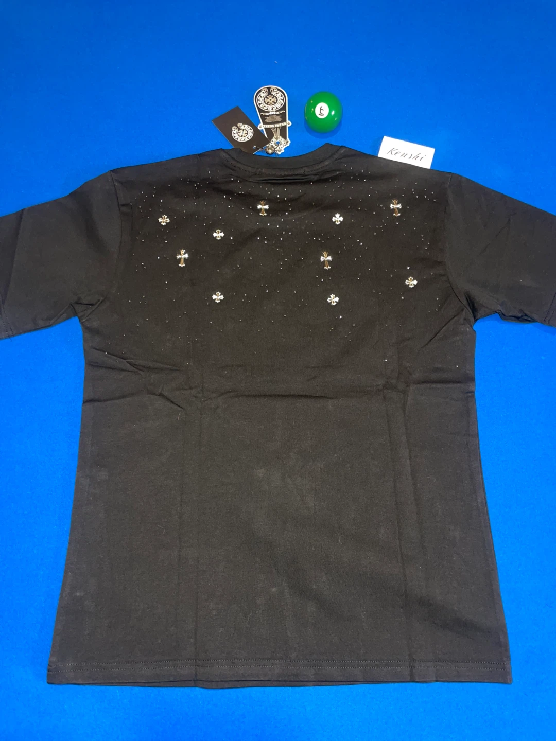 Chrome Hearts Rhinestone Tiny Cross Tshirt with Purchase Receipt - photo 2