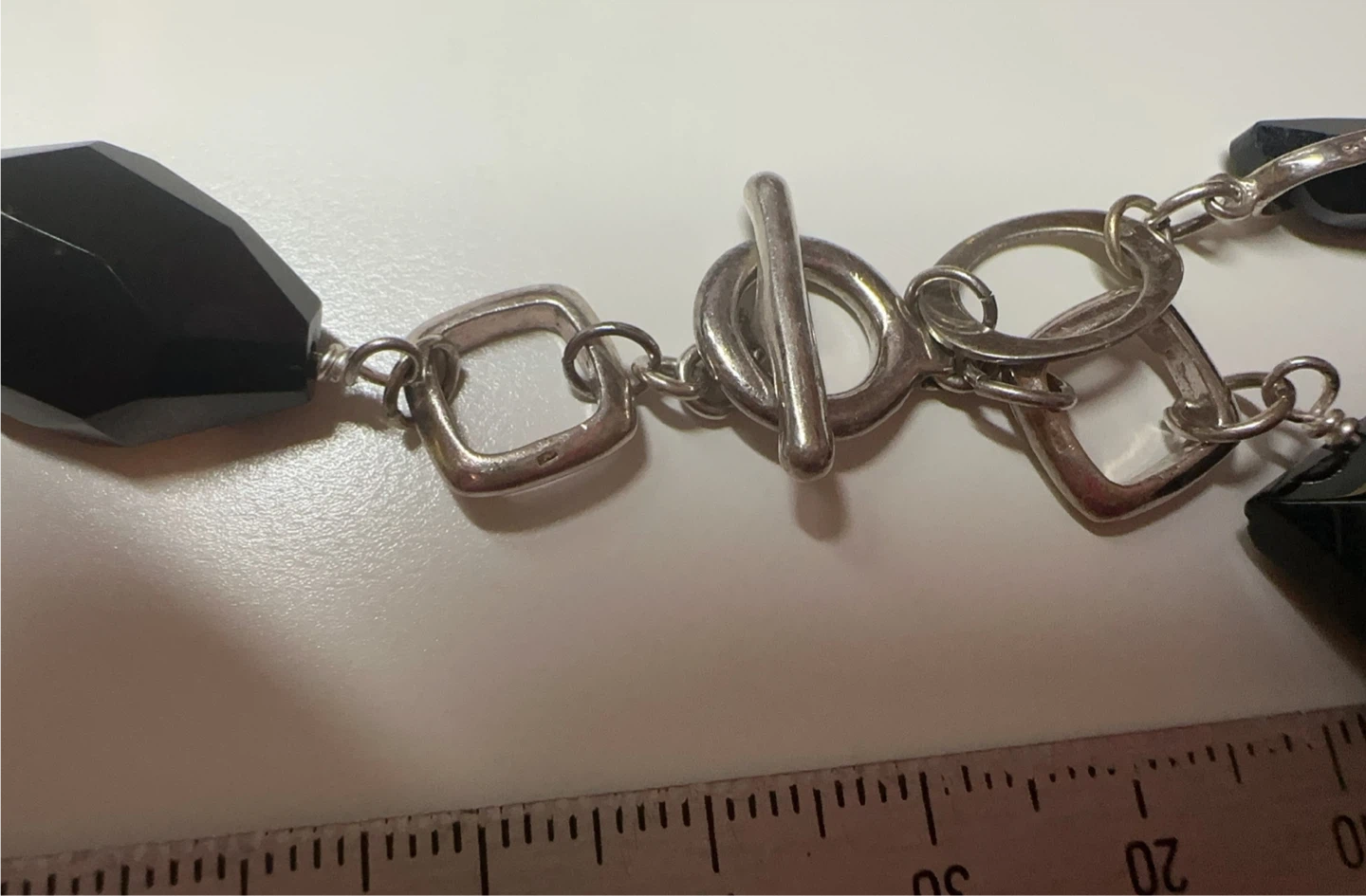 Sterling Silver Black Crystal Collarbone Necklace - photo 4