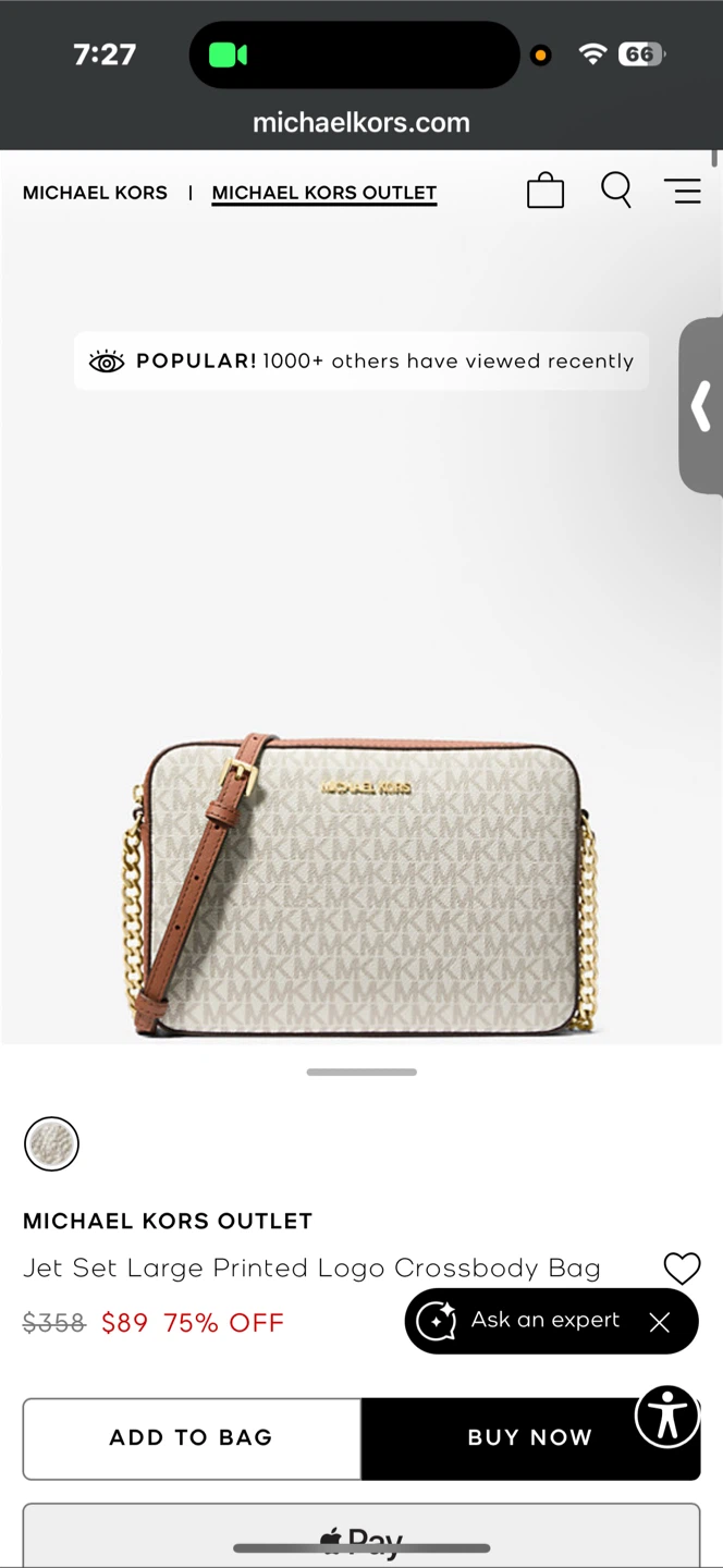 Michael Kors Jet Set Large Crossbody Bag