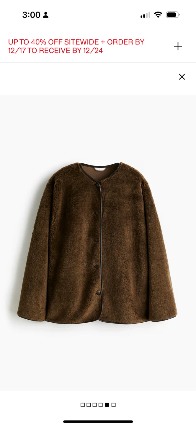 H&M  Brown Faux Fur Jacket