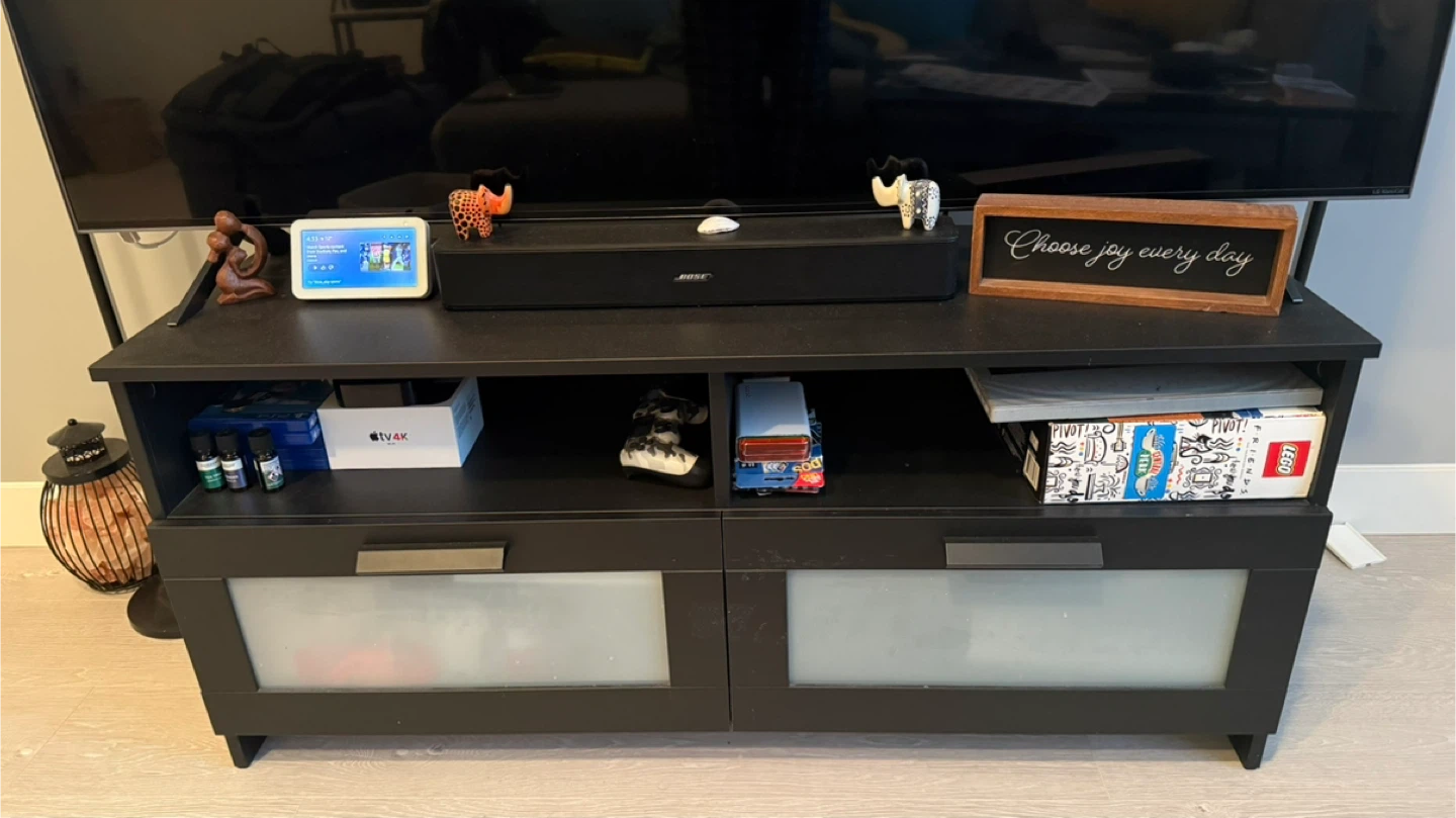 IKEA Black TV Stand with Storage