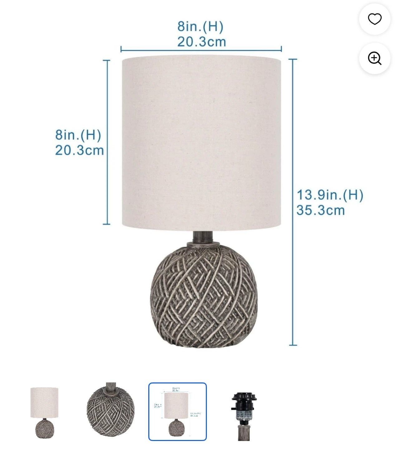 Table Lamp with Textured Base - photo 3