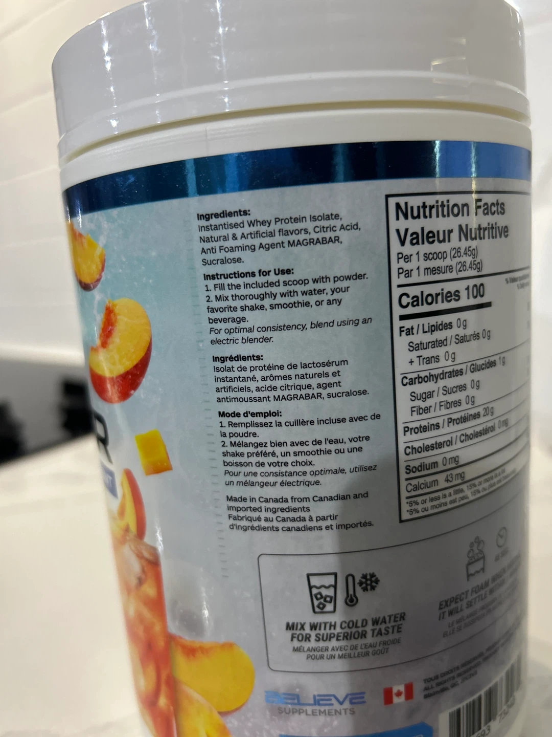 Believe Supplements Protein Refresher - Peach Mango - photo 3
