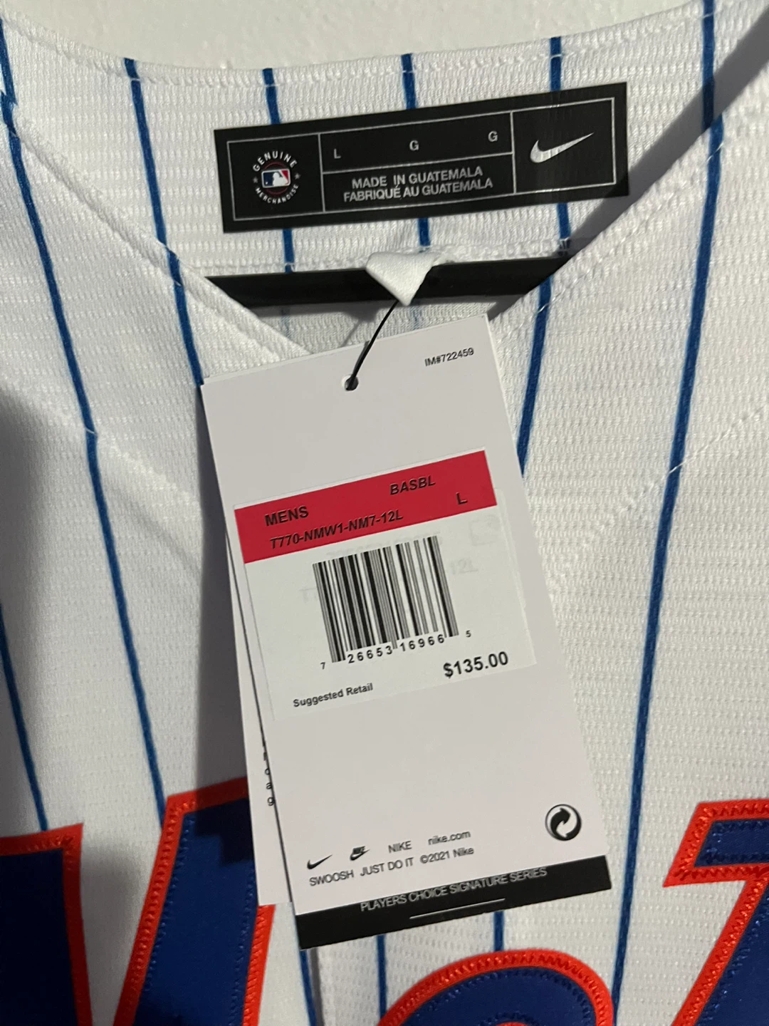 Nike Lindor 12 Mets Baseball Jersey - Men's XL - photo 3