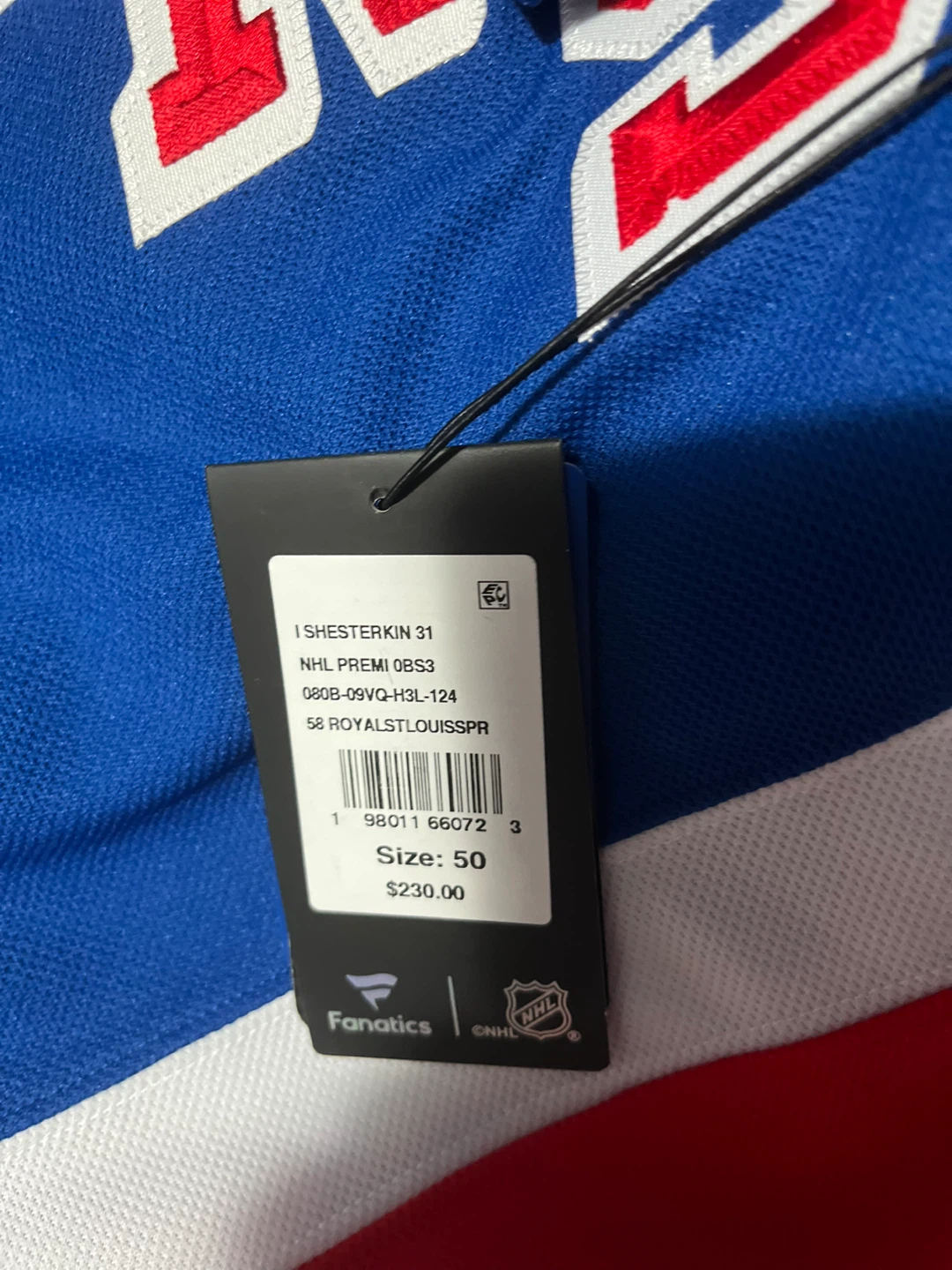 New York Rangers Shesterkin #31 Jersey Size 50 - photo 4