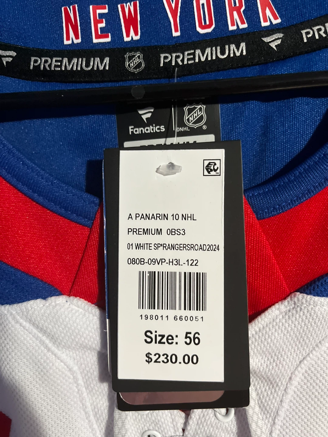 Fanatics New York Rangers Panarin #10 Jersey Size 56 - photo 3