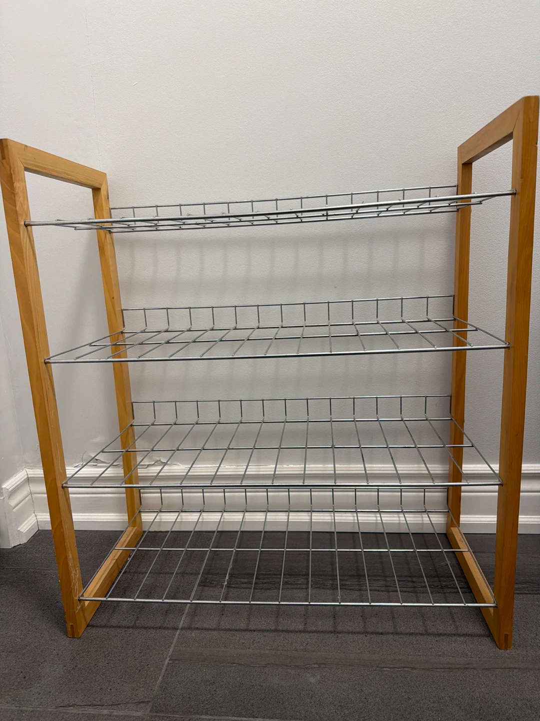 Wooden & Metal Shoe Rack