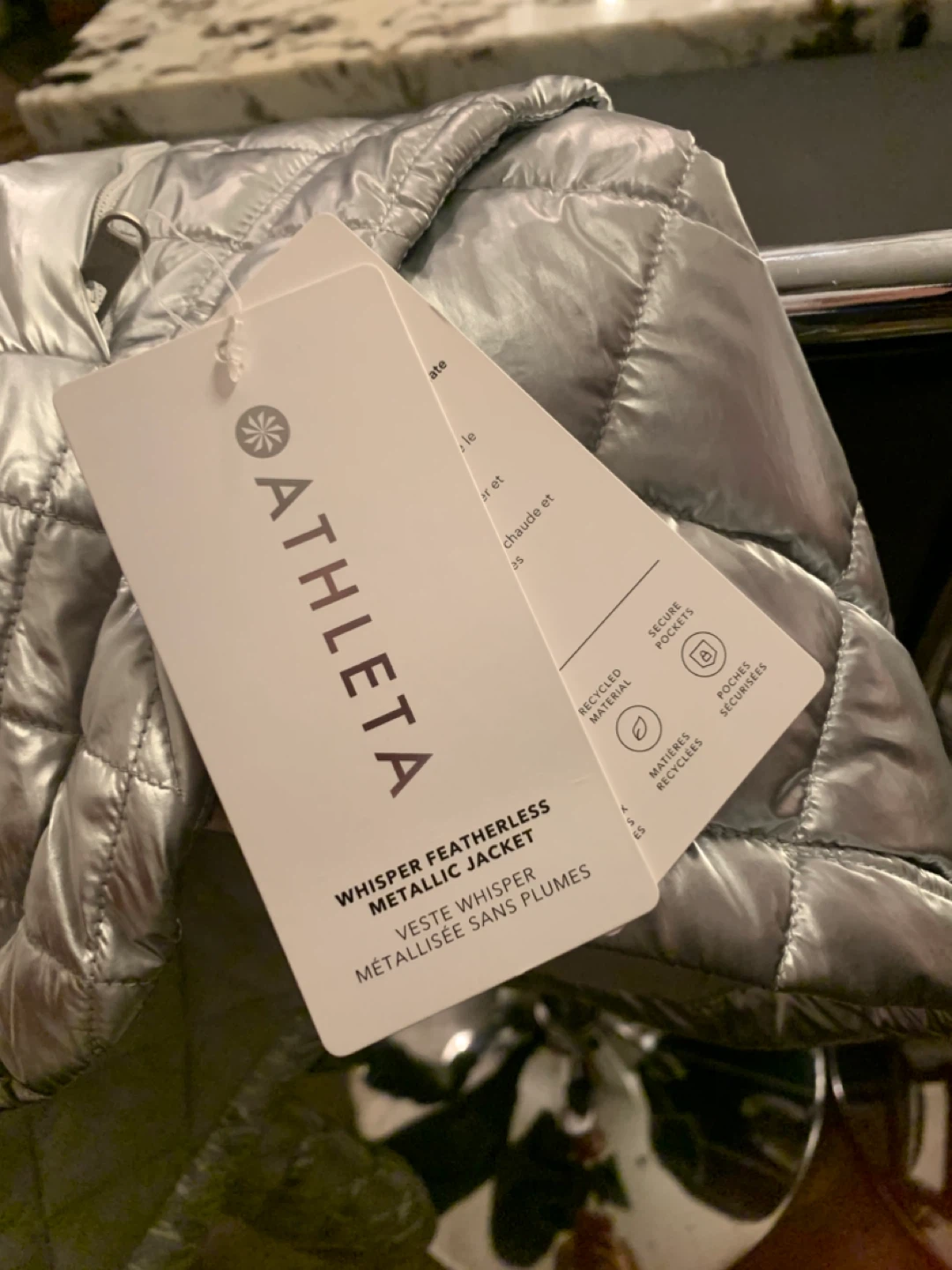 Athleta Whisper Featherless Metallic Jacket - Size M - photo 4