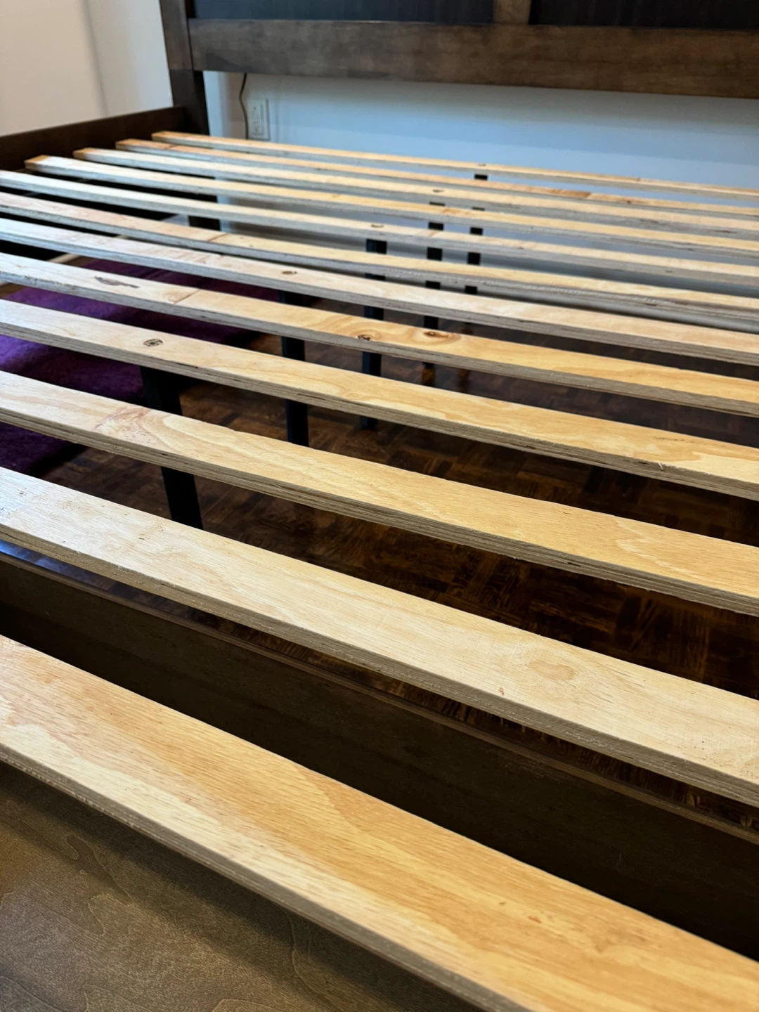 Rustic Dark Brown Wood, King Bed Frame with Storage and Lights - photo 4