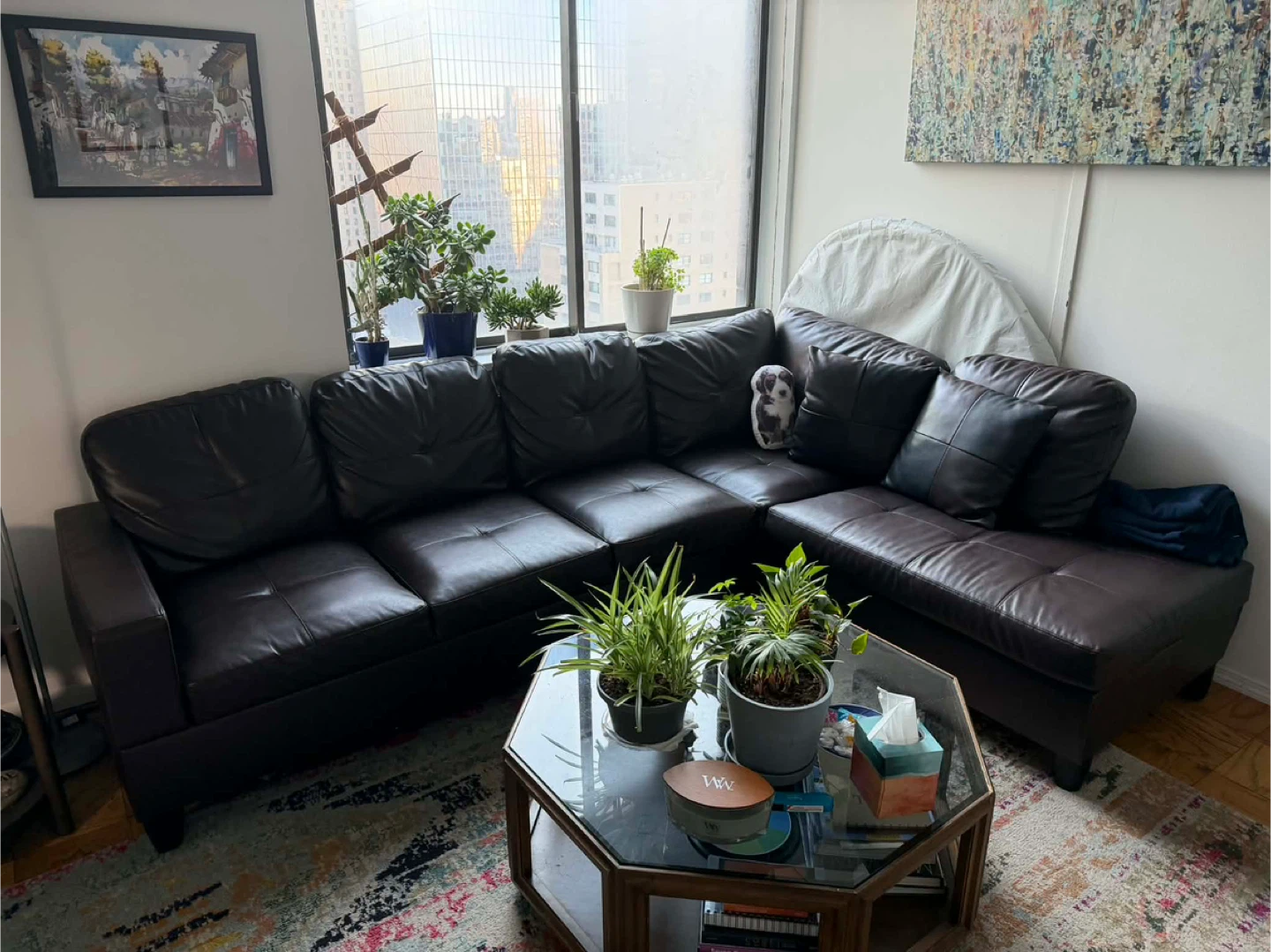 Brown Leather Sectional Sofa