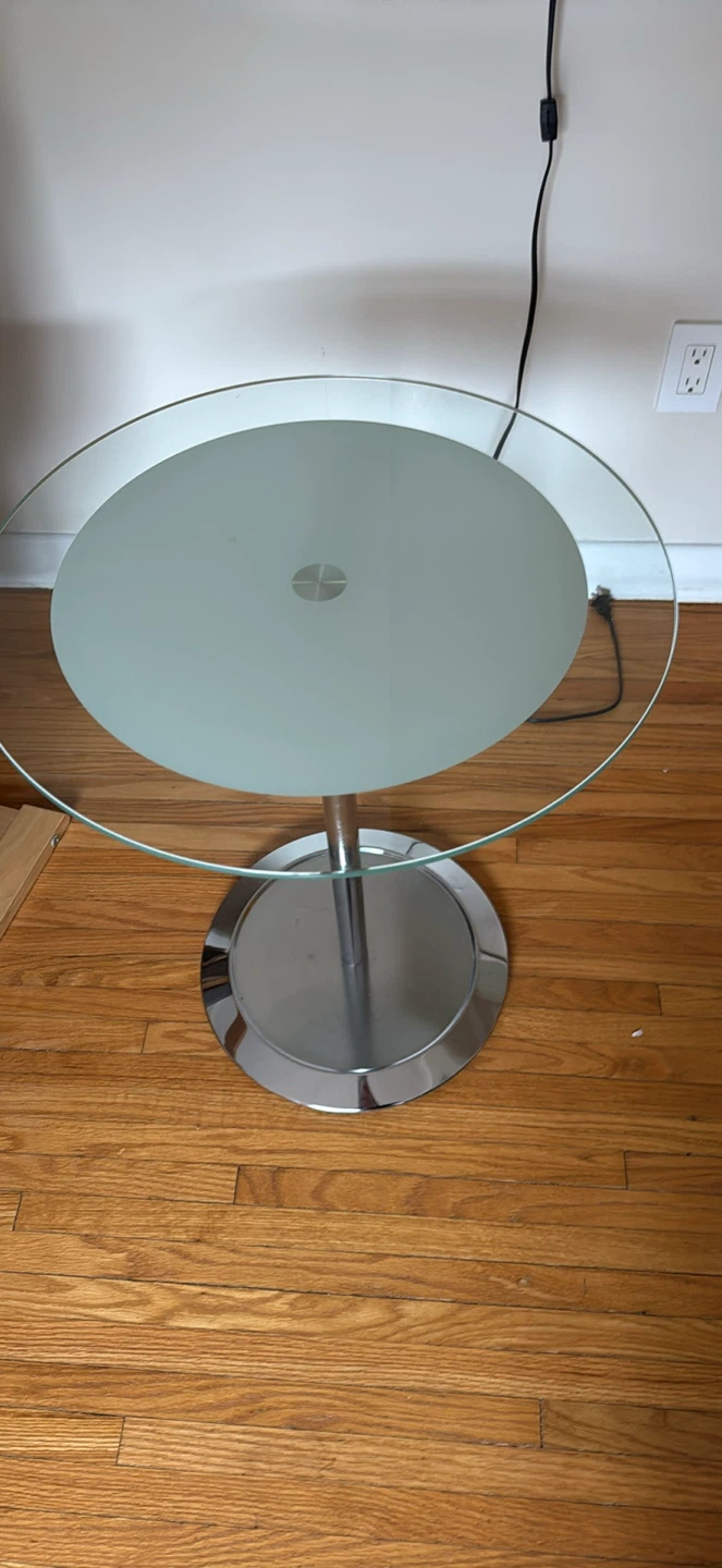 Glass Top Round Side Table