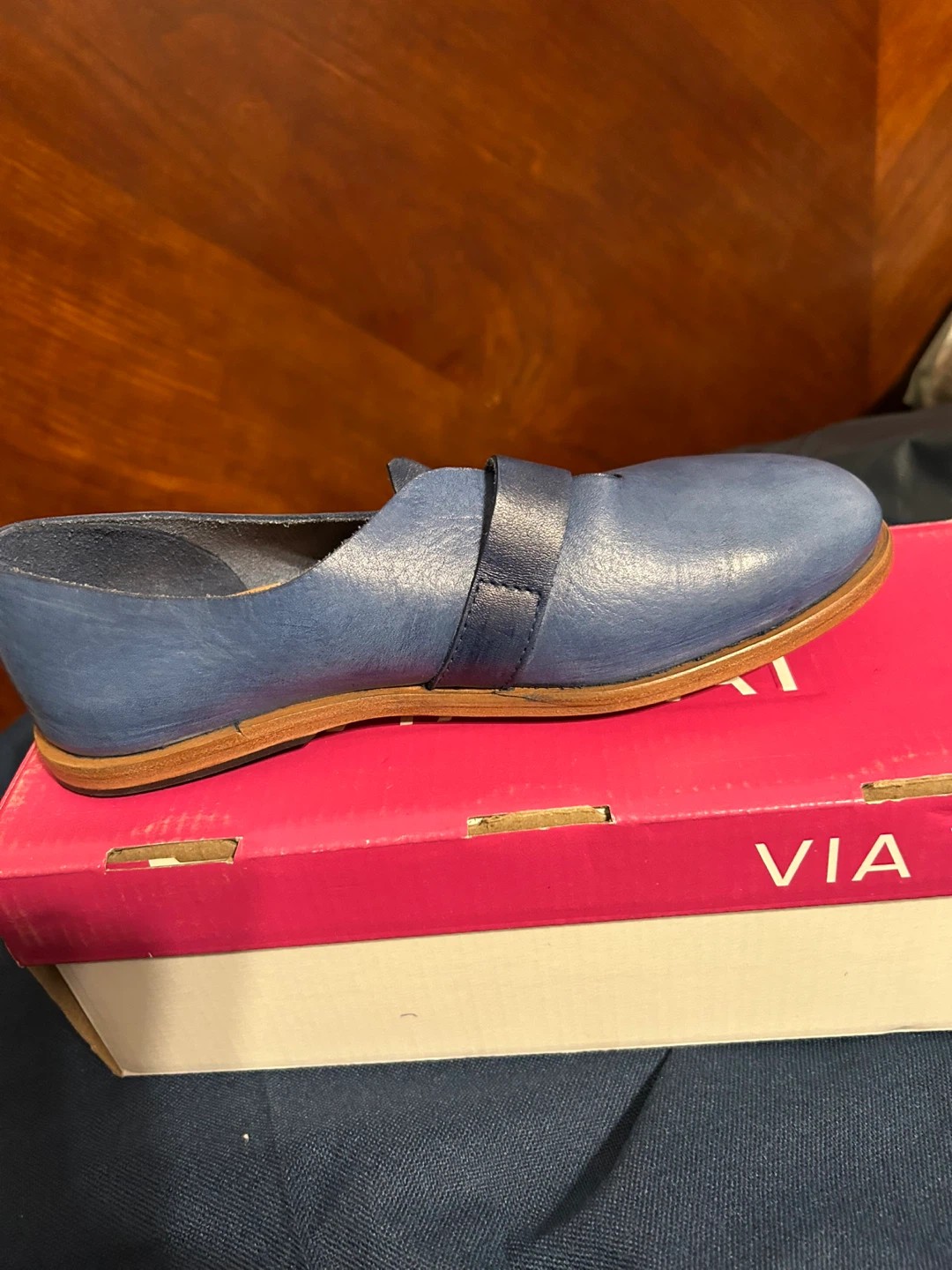 Via Vai Blue Leather Mary Janes - photo 3