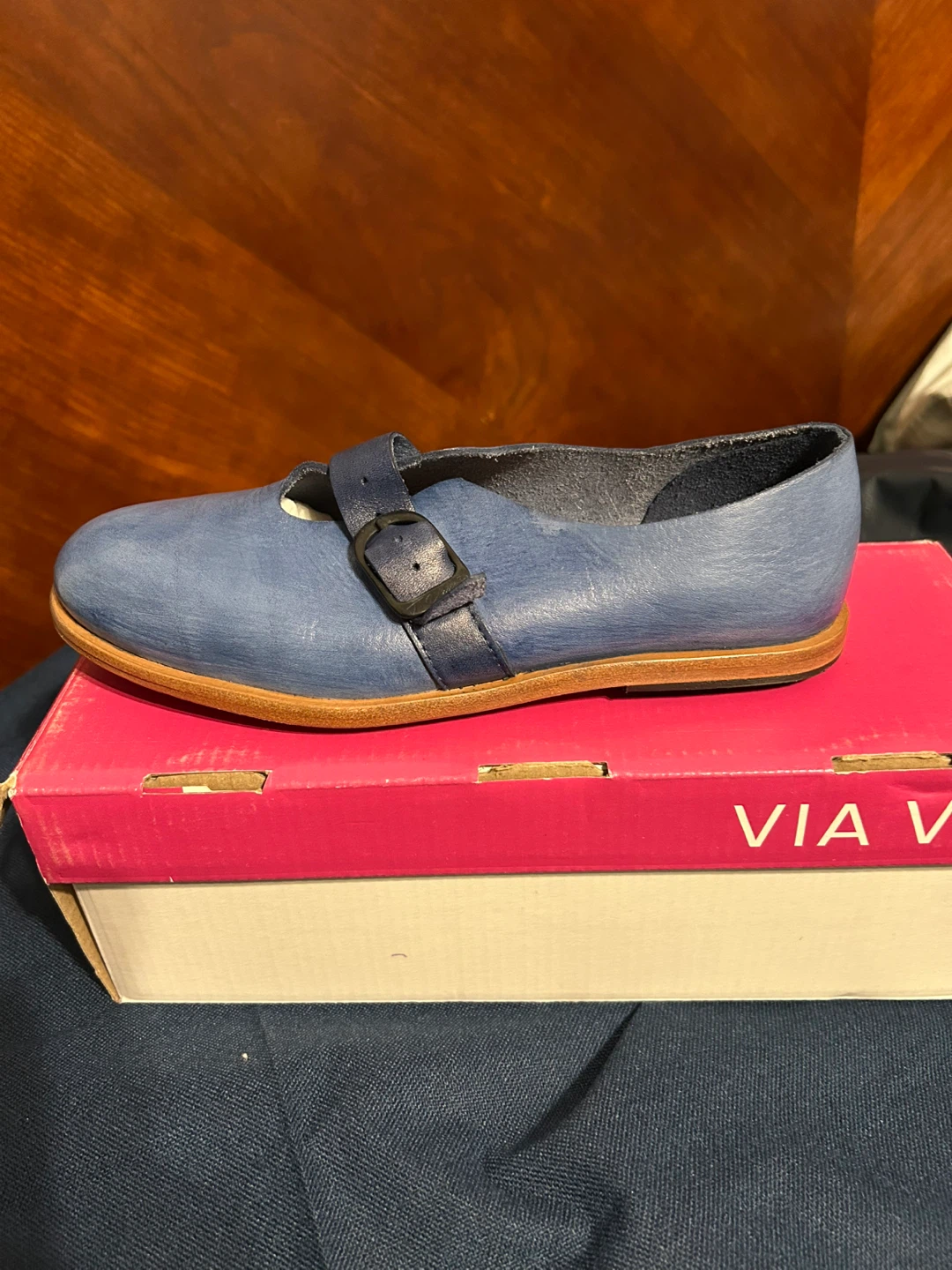 Via Vai Blue Leather Mary Janes - photo 2