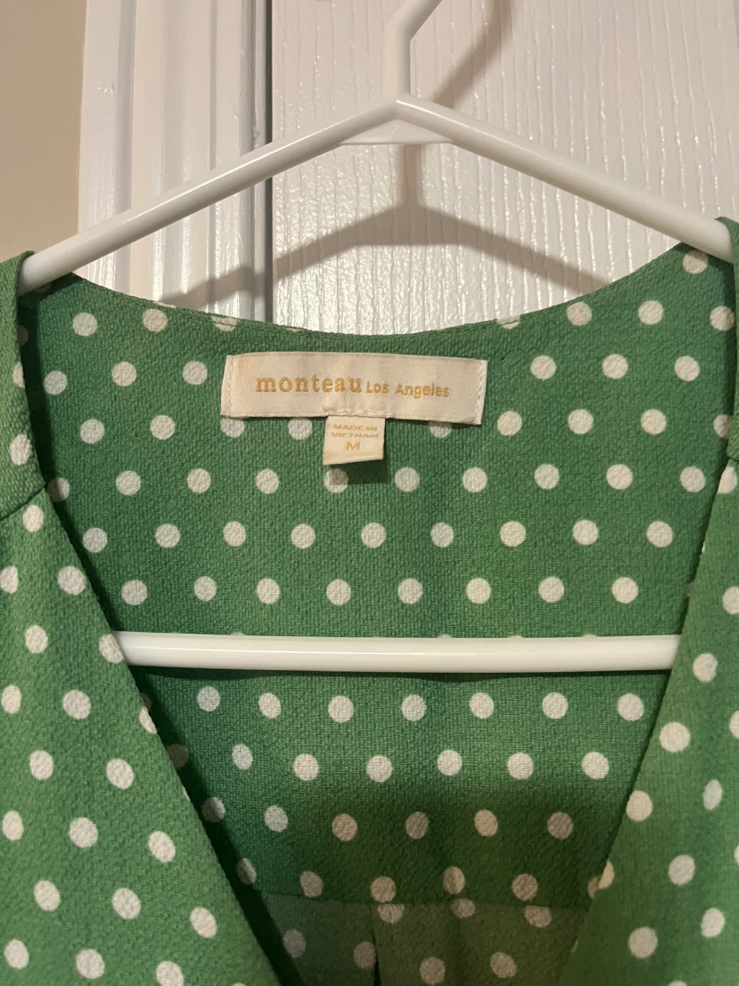 Monteau Los Angeles Green Polka Dot Dress - Size M - photo 2
