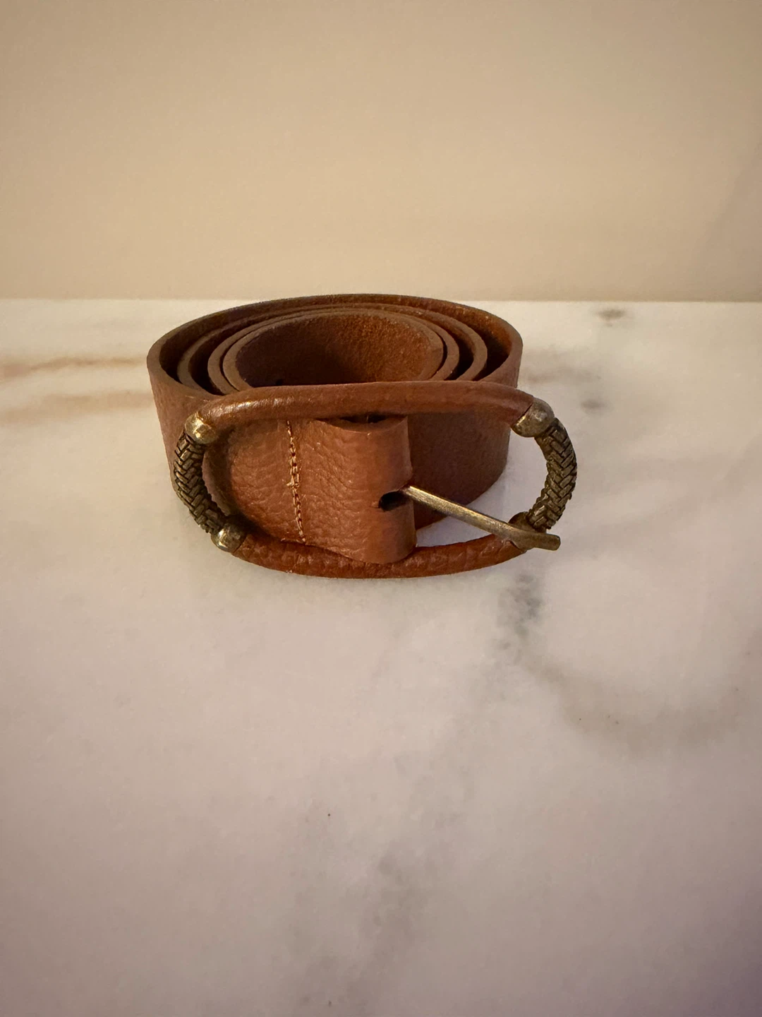 DANIER  Belt - White& Brown