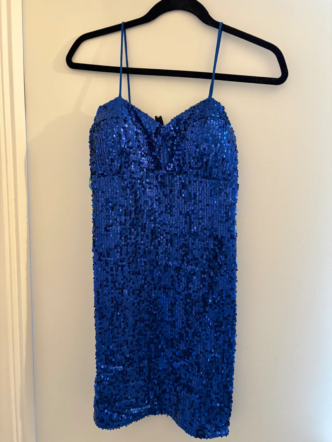 Robe à paillettes bleue