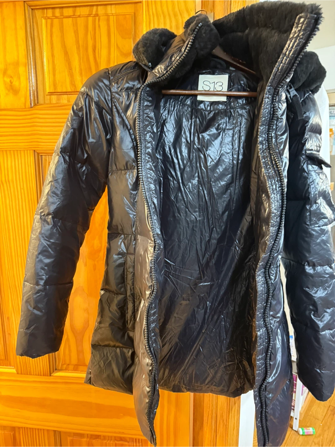 S13 Black Down Puffer Coat - photo 3